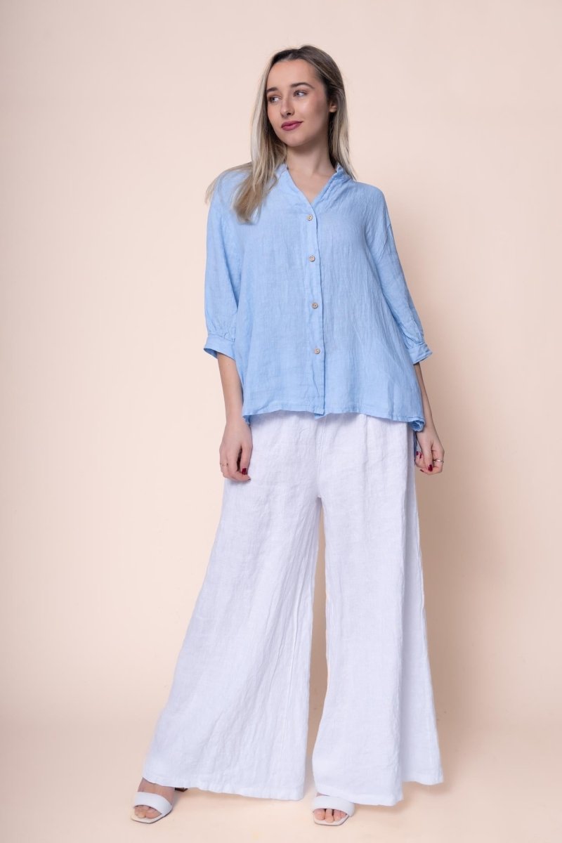 Linen Shirt - OS18730-31 - Breathable Naturals | Glam & Fame Clothing
