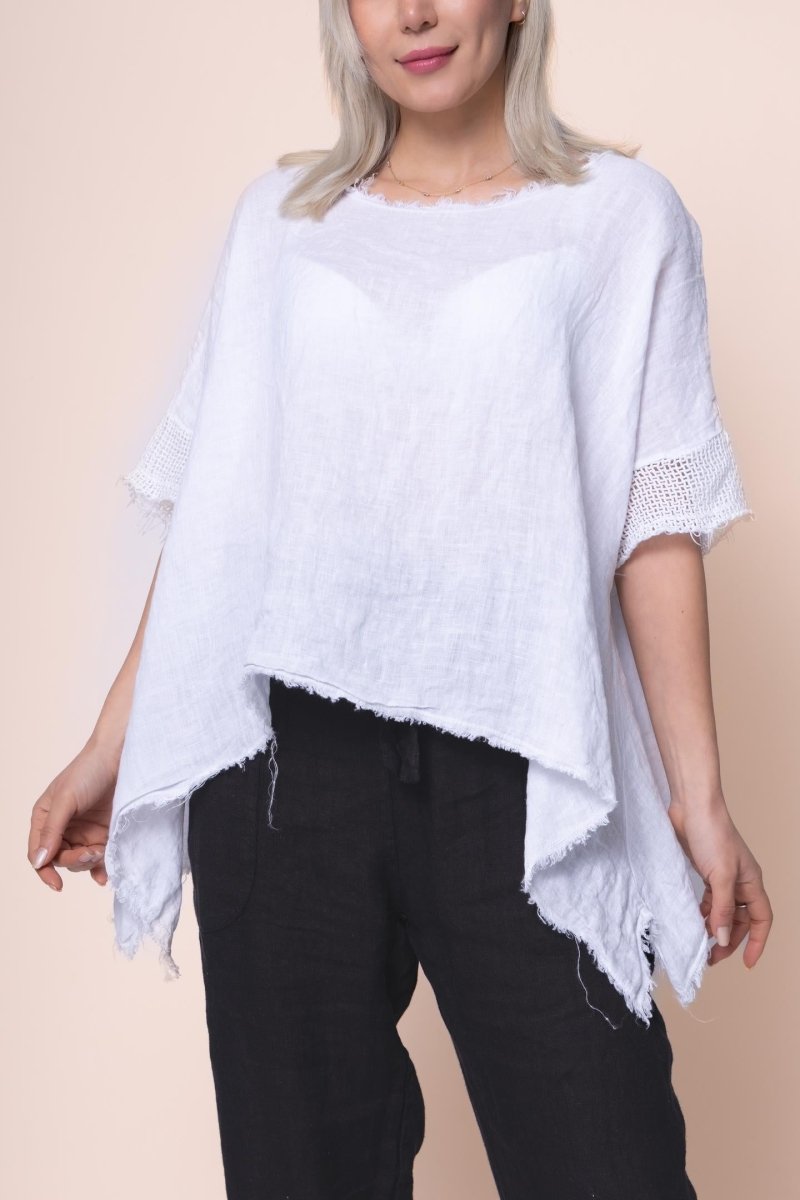Linen Top - OS1430-11 - Breathable Naturals | Glam & Fame Clothing