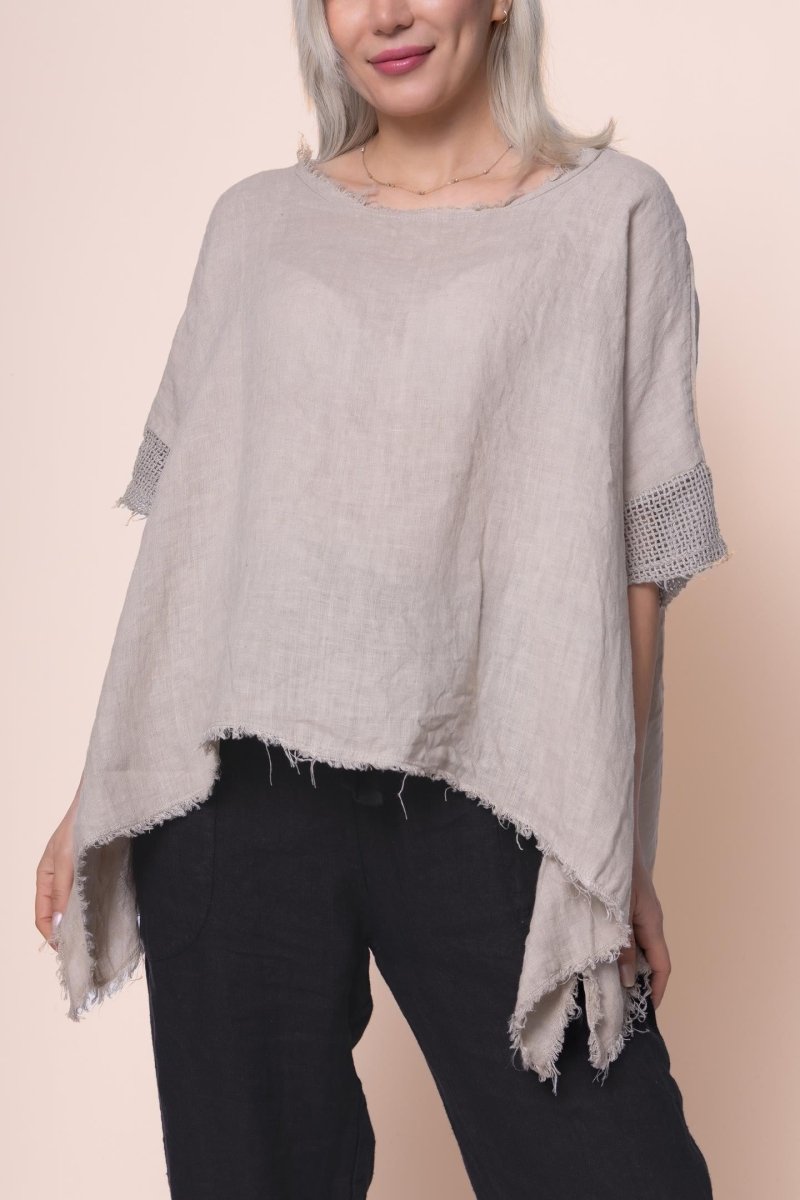 Linen Top - OS1430-110 - Breathable Naturals | Glam & Fame Clothing