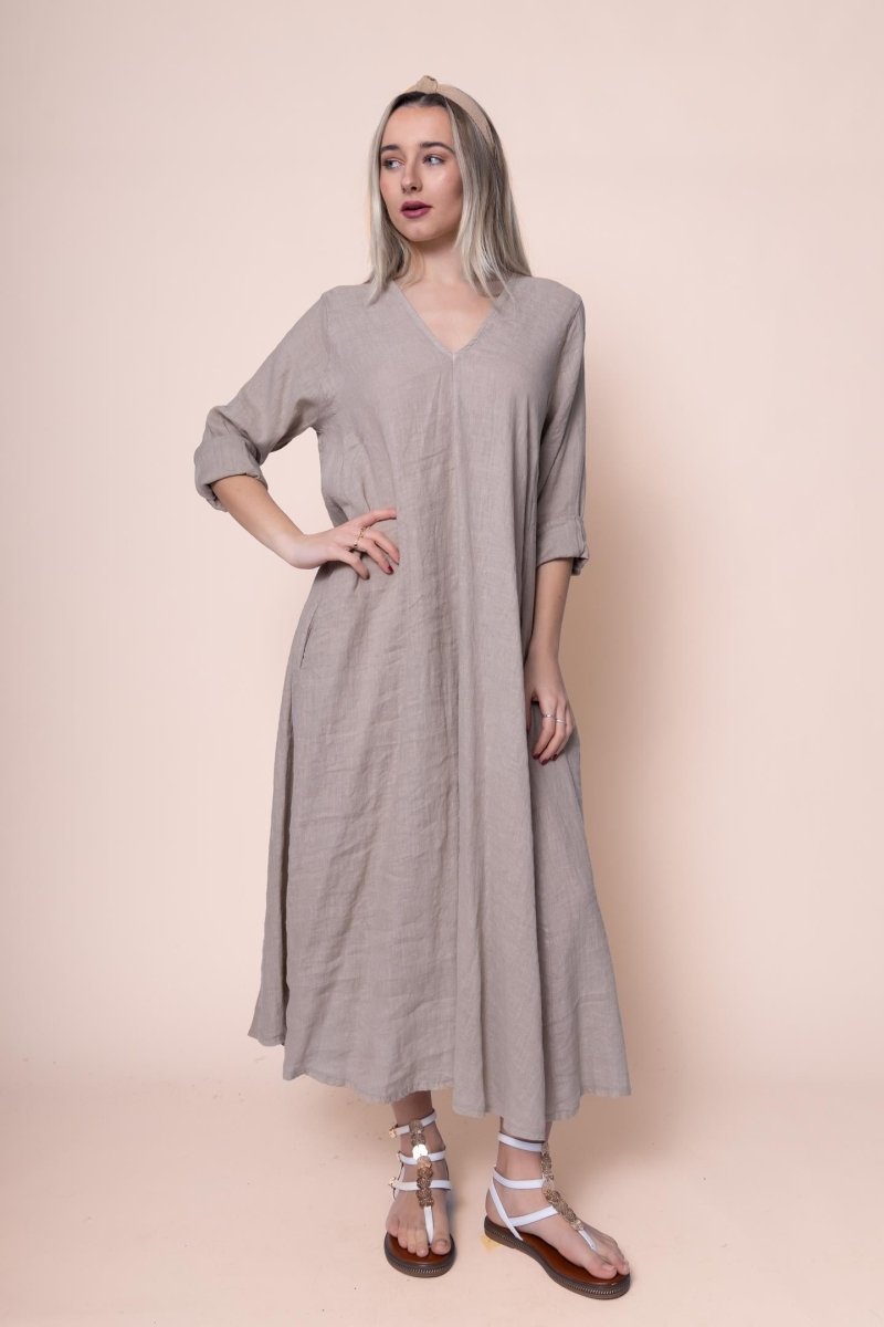 Linen Dress - OS1441-40 Made in Italy