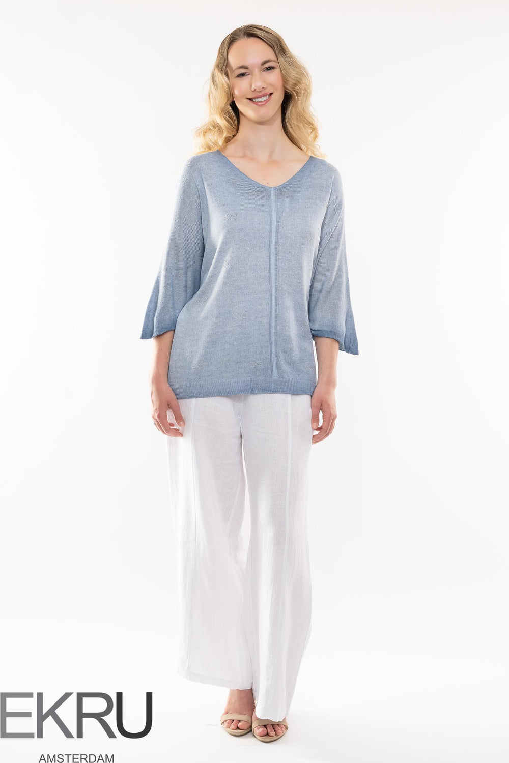 Euro Knit Viscose Top Bow Bling - Breathable Naturals | Glam & Fame Clothing