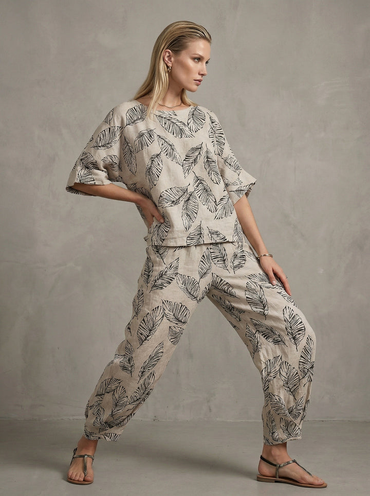 French Linen Blouse Print