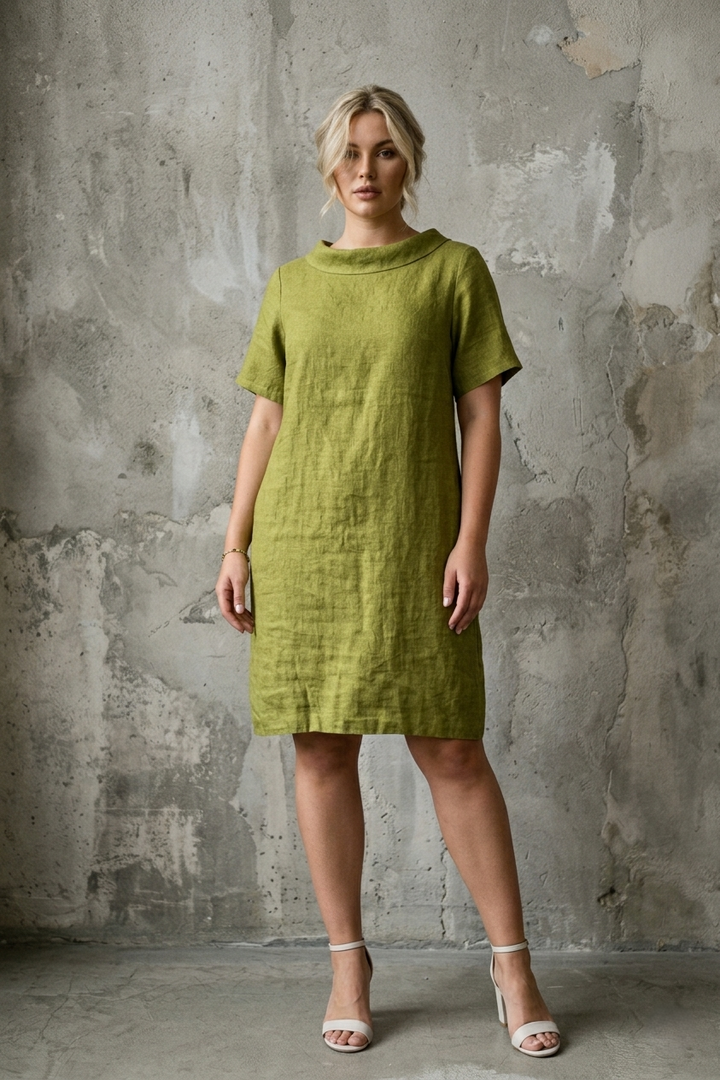 French Linen Midi Short Sleeves - Breathable Naturals | Glam & Fame Clothing