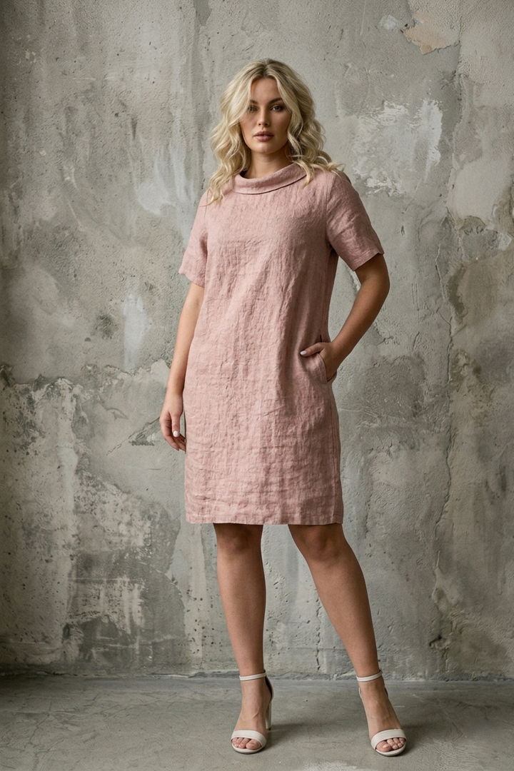 French Linen Midi Short Sleeves