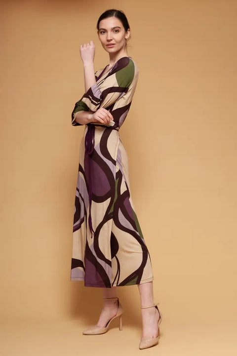 Euro Viscosa Wrap Maxi Dress Print