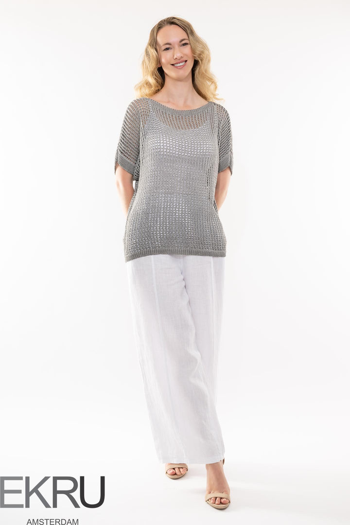 Euro Crochet Jumper - Breathable Naturals | Glam & Fame Clothing