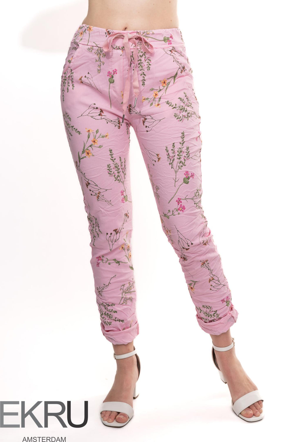 Euro Crafted Floral Travel Pant - Breathable Naturals | Glam & Fame Clothing