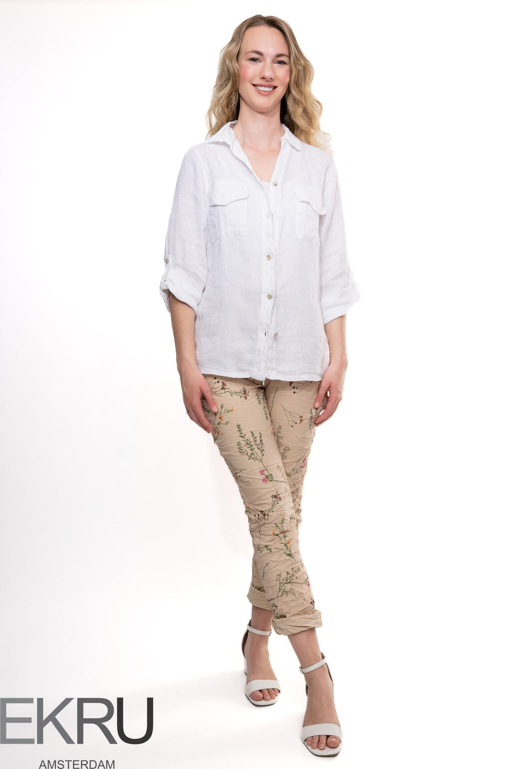 Euro Crafted Floral Travel Pant - Breathable Naturals | Glam & Fame Clothing