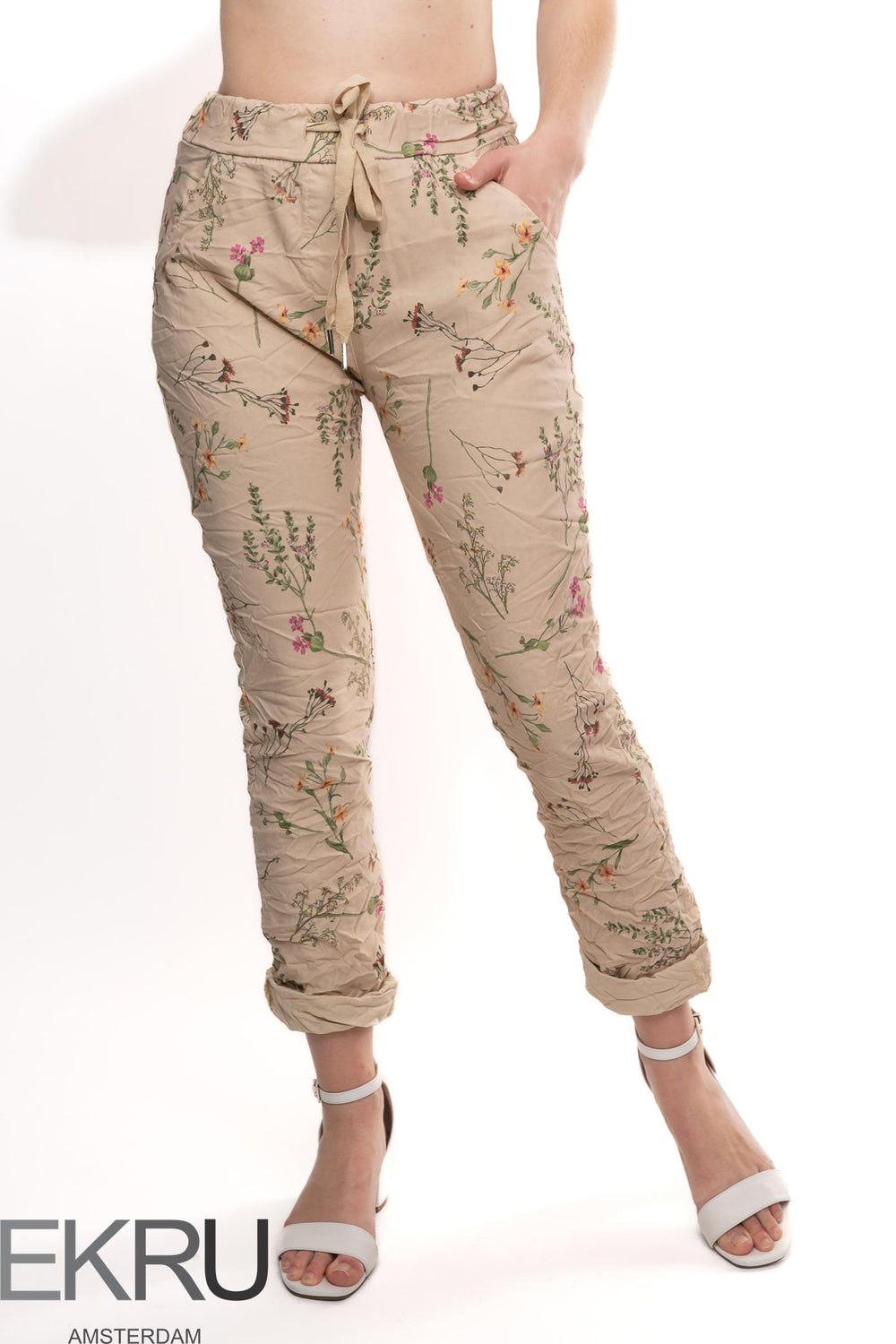 Euro Crafted Floral Travel Pant - Breathable Naturals | Glam & Fame Clothing