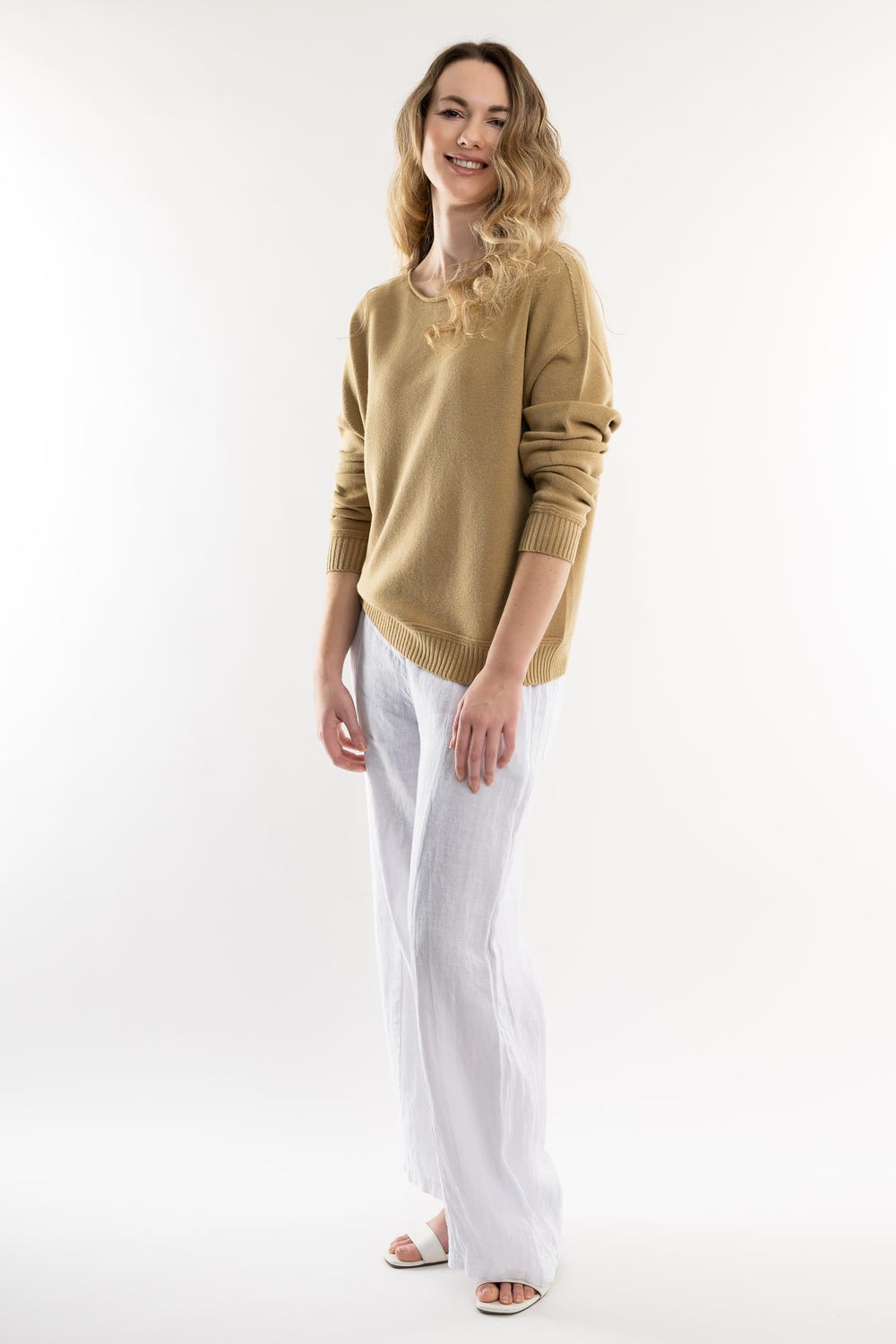 Euro Knit Crew Neck - Breathable Naturals | Glam & Fame Clothing