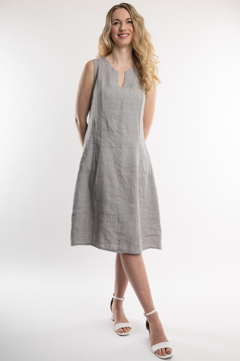 Belgian Linen Fit Flare Camisole Dress - Breathable Naturals | Glam & Fame Clothing