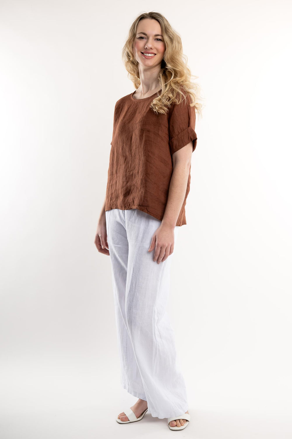 French Linen Blouse - Breathable Naturals | Glam & Fame Clothing