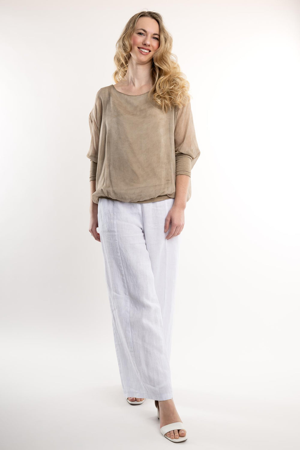 Euro Silk Blouse Lined Vintage Wash - Breathable Naturals | Glam & Fame Clothing