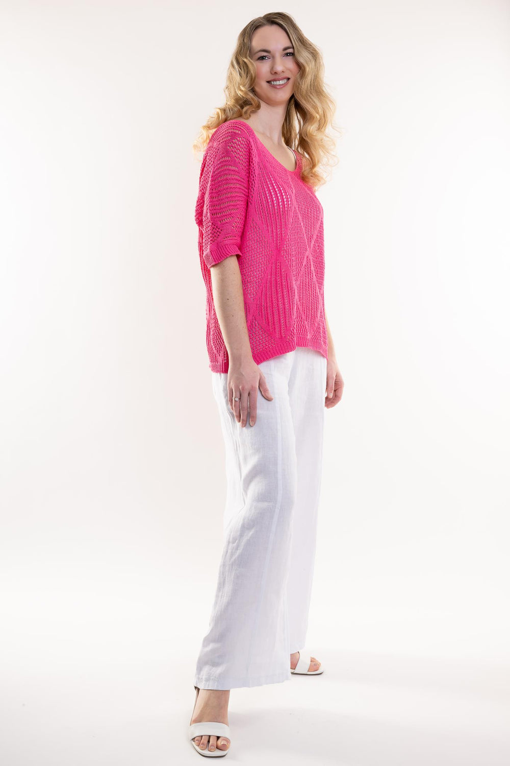 Euro Open Weave Cotton Top - Breathable Naturals | Glam & Fame Clothing