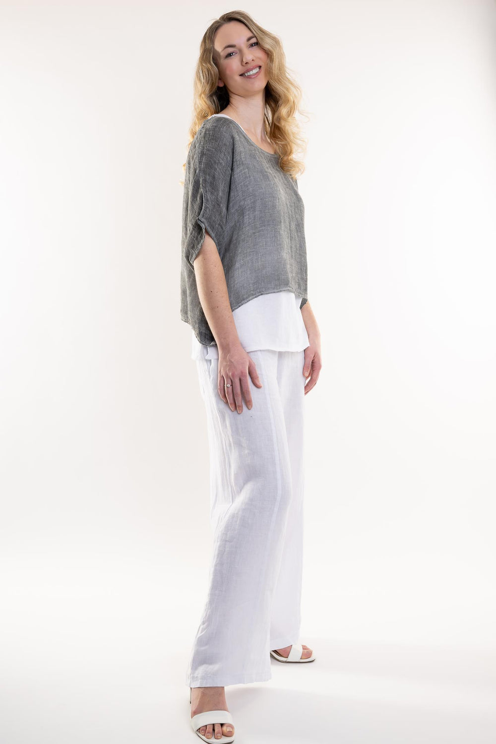 French Linen Cover Up Top - Breathable Naturals | Glam & Fame Clothing