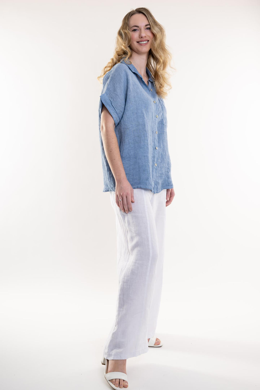 French Linen Shirt Vintage Wash - Breathable Naturals | Glam & Fame Clothing