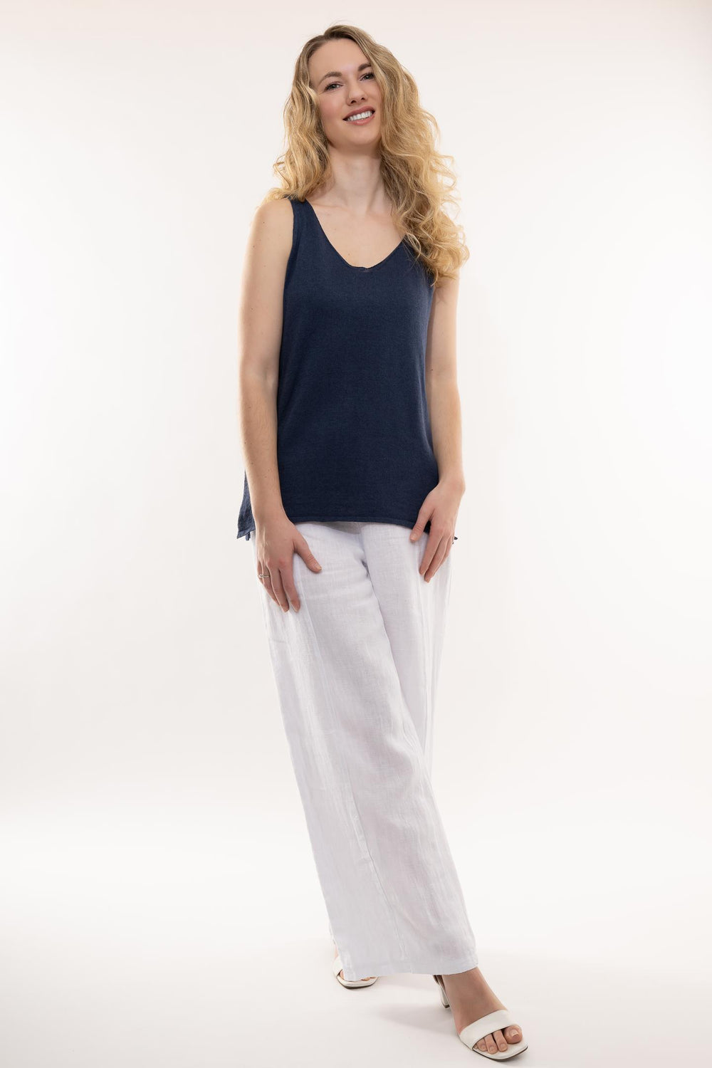 Euro Cotton Knit Sleeveless Top - Breathable Naturals | Glam & Fame Clothing
