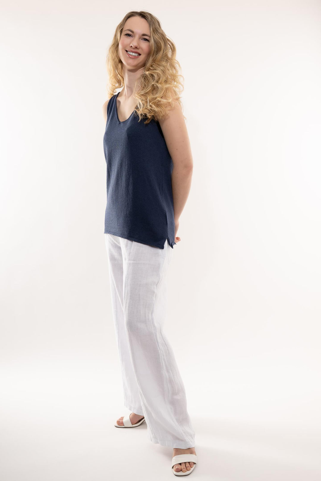 Euro Cotton Knit Sleeveless Top - Breathable Naturals | Glam & Fame Clothing