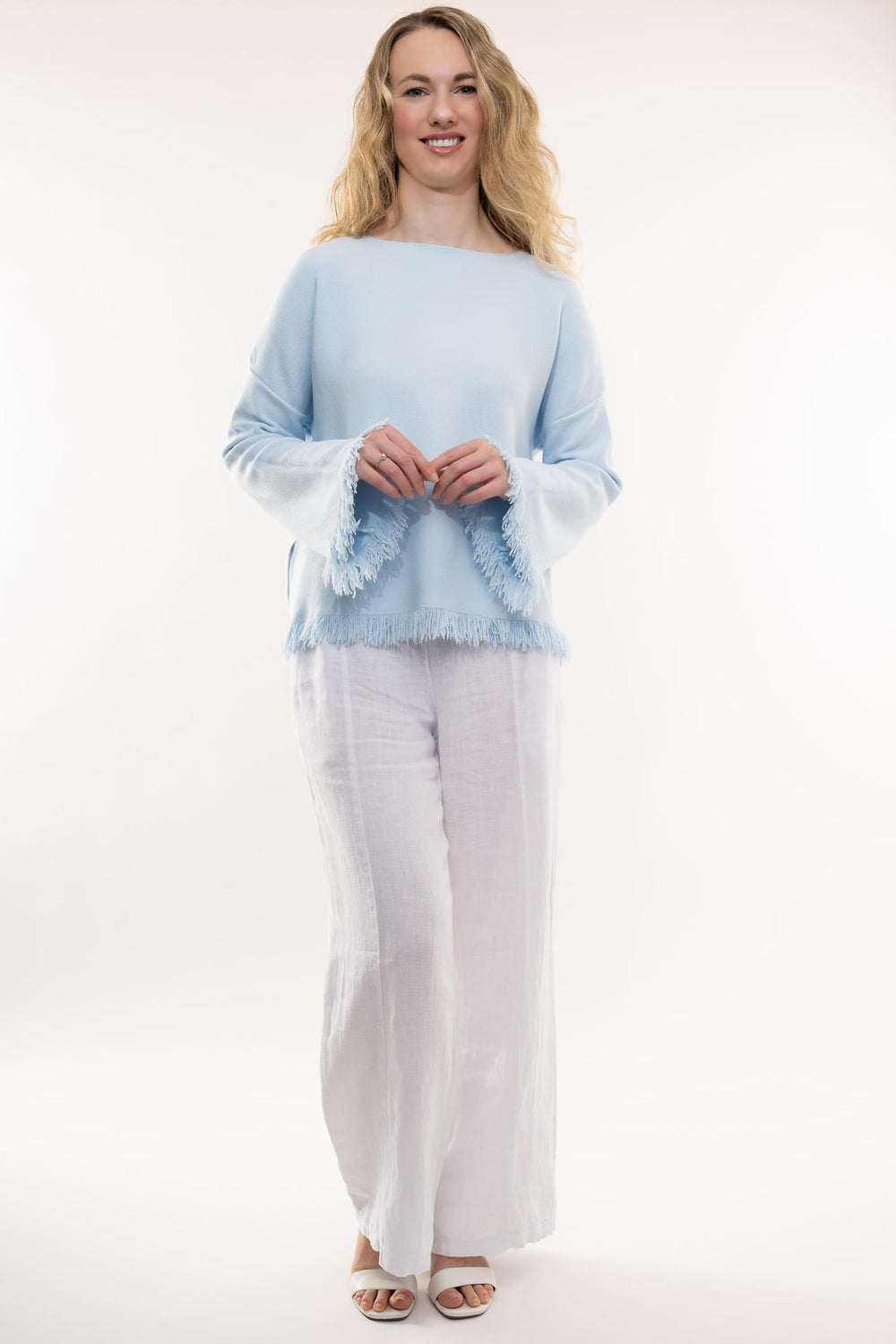 Euro Spring Knit With Fringe - Breathable Naturals | Glam & Fame Clothing