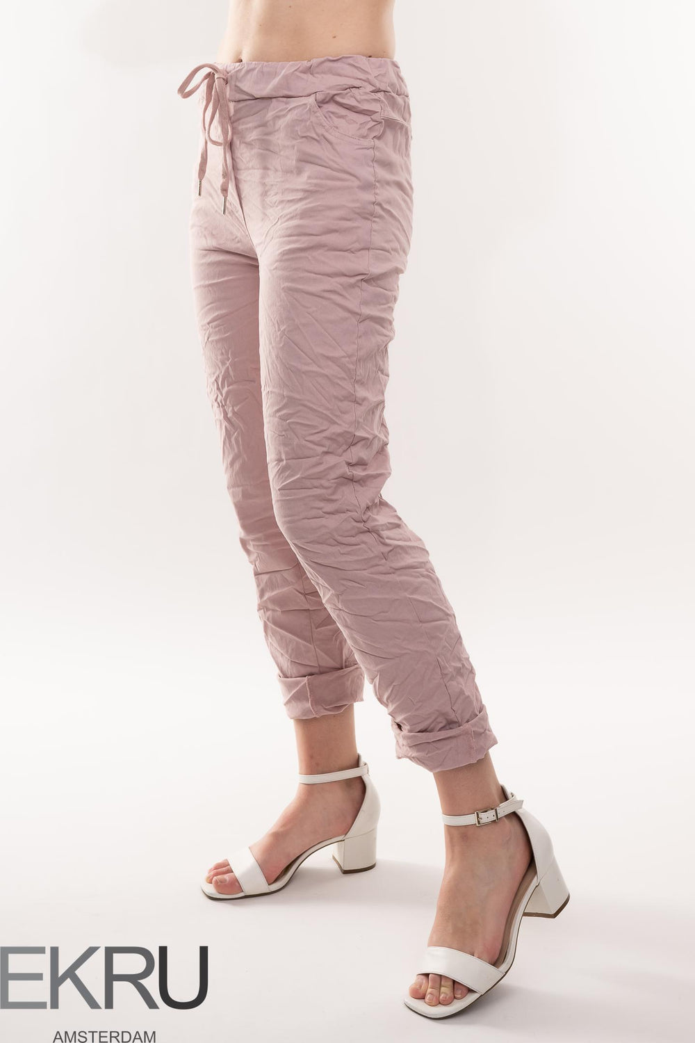 Euro Crafted Travel Pant Textured Accent - Breathable Naturals | Glam & Fame Clothing