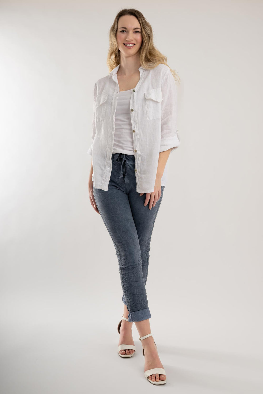 Euro Crafted Pant Vintage Wash Textured - Breathable Naturals | Glam & Fame Clothing 