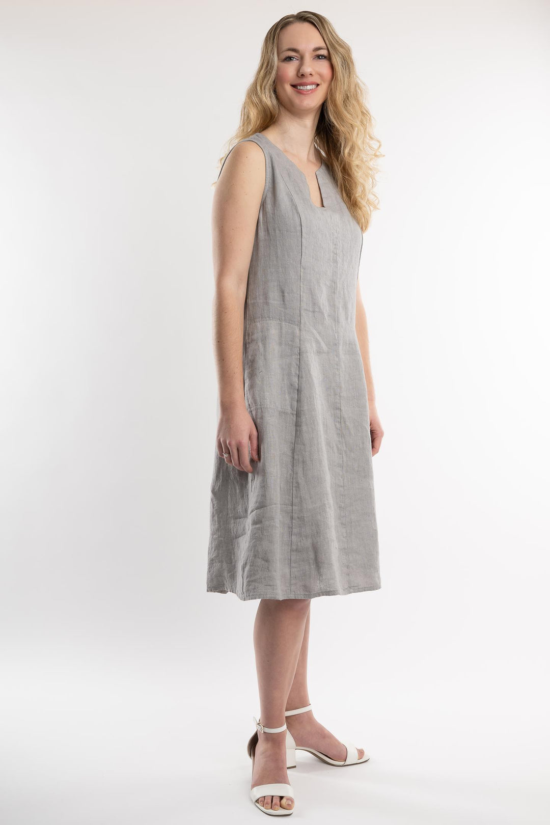 Belgian Linen Fit Flare Camisole Dress - Breathable Naturals | Glam & Fame Clothing