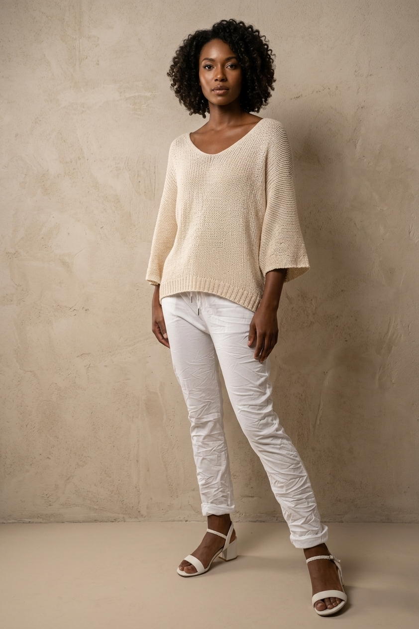 Ekru Amsterdam Knit - Breathable Naturals | Glam & Fame Clothing
