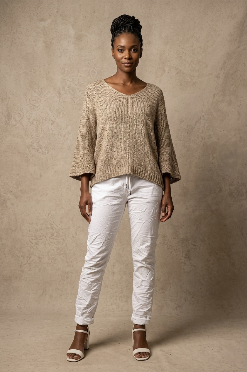 Ekru Amsterdam Knit - Breathable Naturals | Glam & Fame Clothing