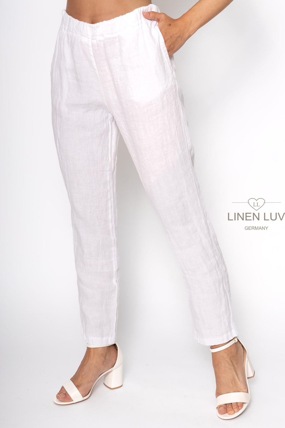 French Linen Pant Slim Leg Premium Woven - Breathable Naturals | Glam & Fame Clothing