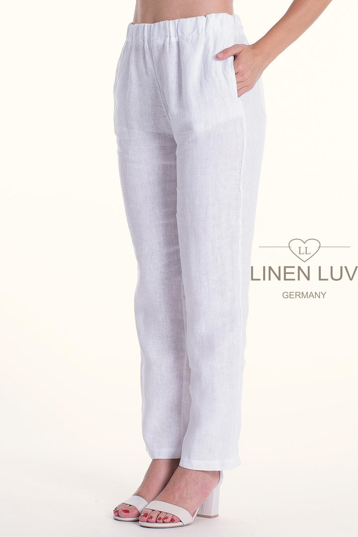 French Linen Pant Slim Leg Premium Woven - Breathable Naturals | Glam & Fame Clothing