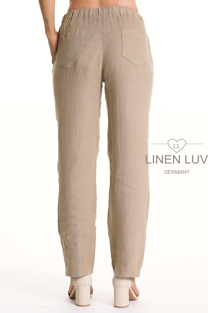 French Linen Pant Slim Leg Premium Woven - Breathable Naturals | Glam & Fame Clothing