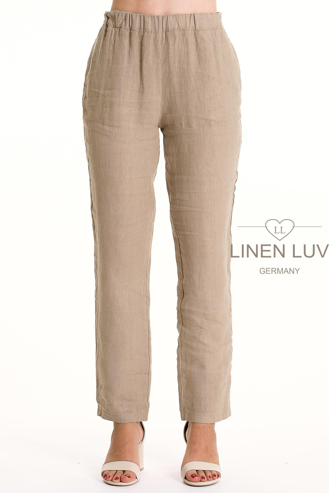 French Linen Pant Slim Leg Premium Woven - Breathable Naturals | Glam & Fame Clothing