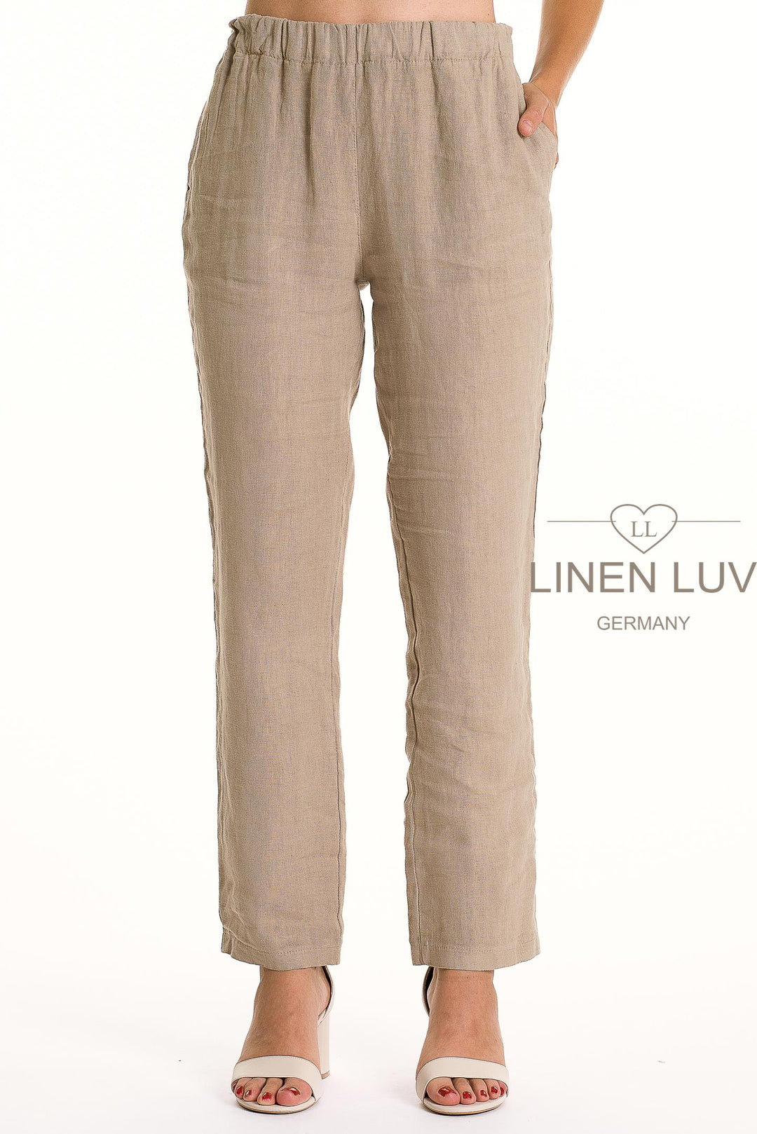 French Linen Pant Slim Leg Premium Woven - Breathable Naturals | Glam & Fame Clothing