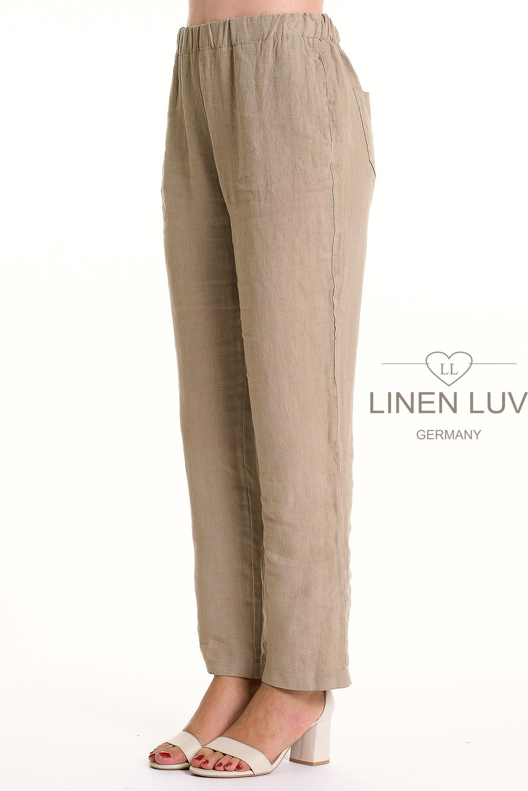 French Linen Pant Slim Leg Premium Woven - Breathable Naturals | Glam & Fame Clothing