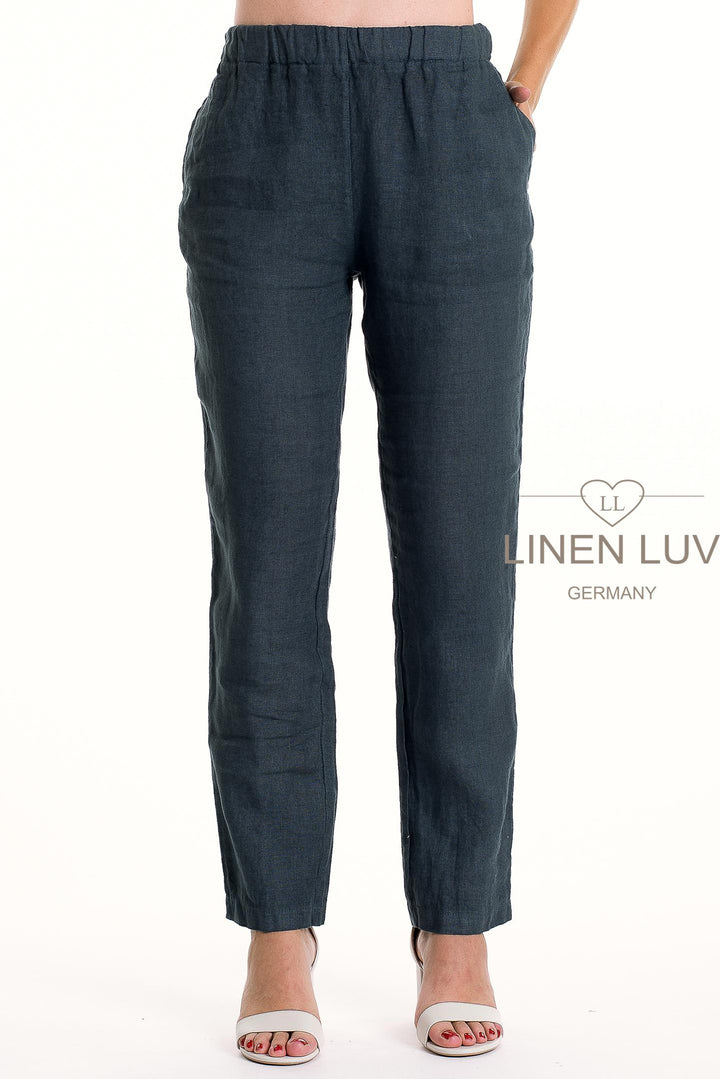 French Linen Pant Slim Leg Premium Woven - Breathable Naturals | Glam & Fame Clothing
