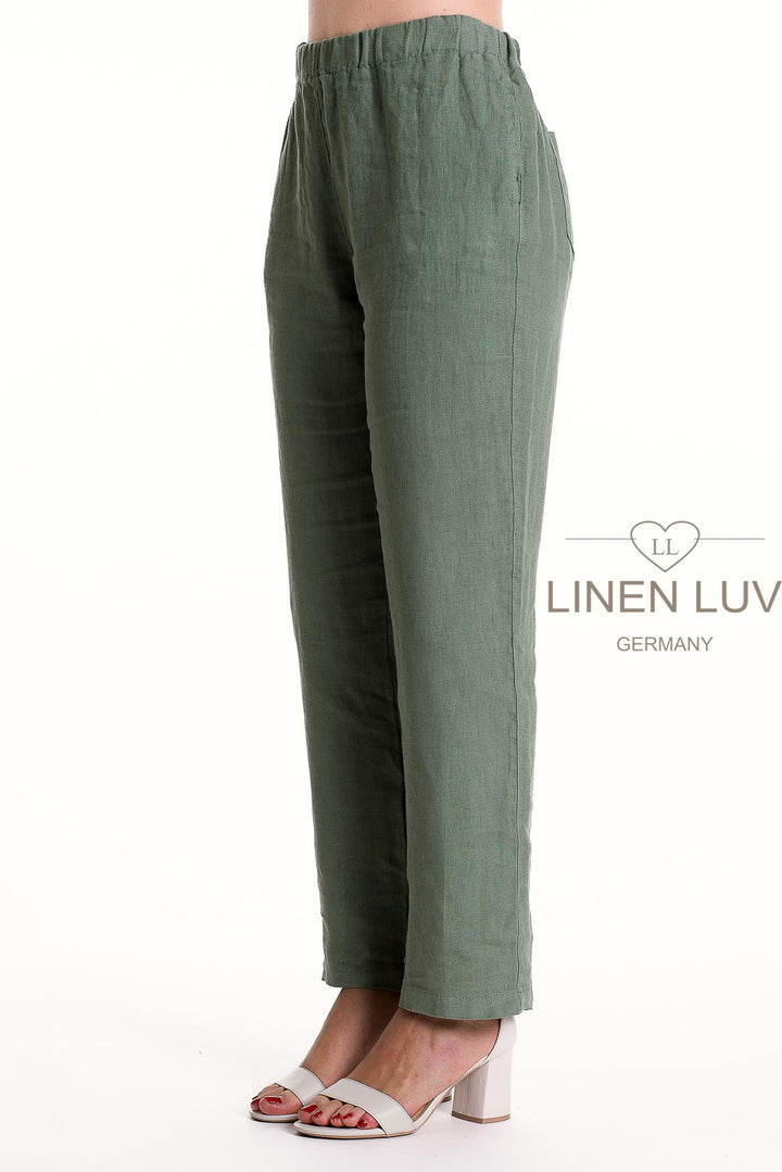 French Linen Pant Slim Leg Premium Woven - Breathable Naturals | Glam & Fame Clothing