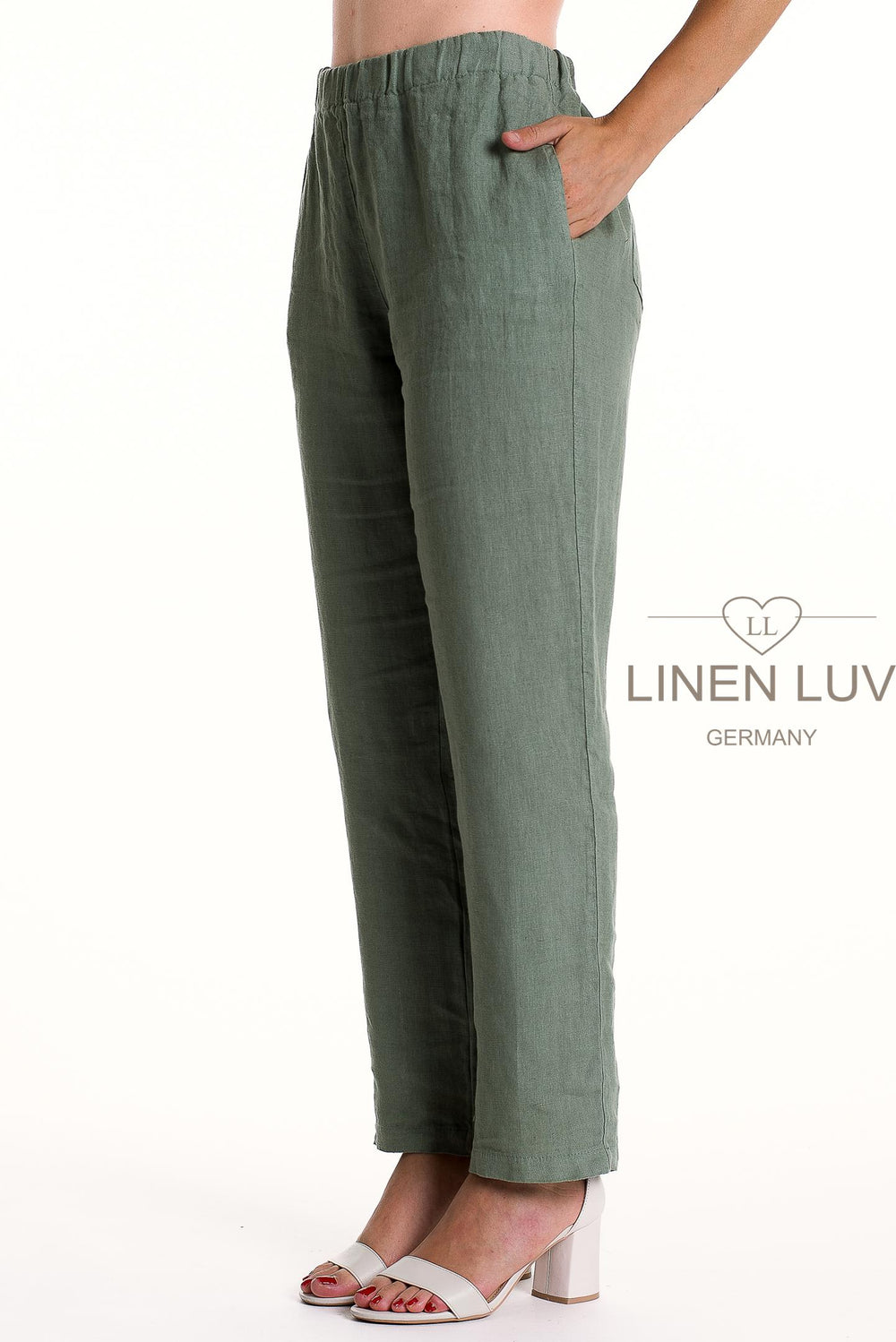 French Linen Pant Slim Leg Premium Woven - Breathable Naturals | Glam & Fame Clothing