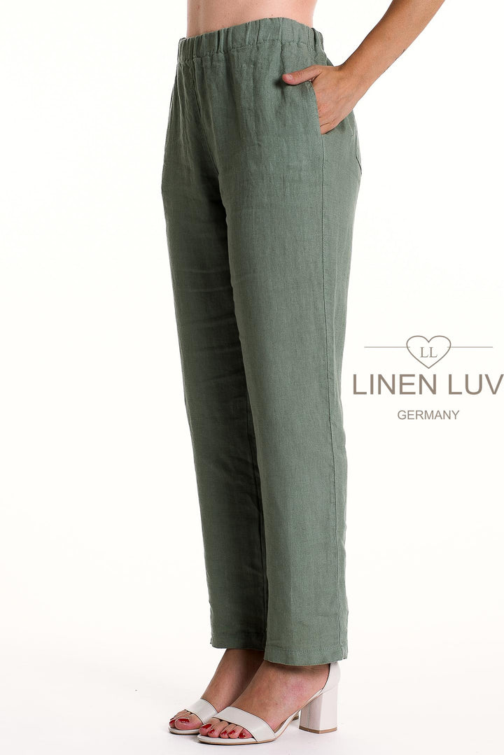 French Linen Pant Slim Leg Premium Woven - Breathable Naturals | Glam & Fame Clothing