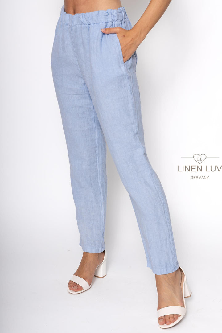 French Linen Pant Slim Leg Premium Woven - Breathable Naturals | Glam & Fame Clothing