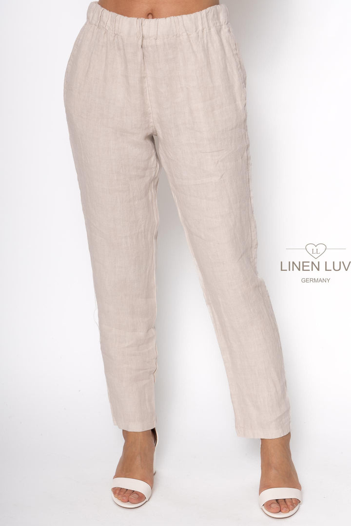 French Linen Pant Slim Leg Premium Woven - Breathable Naturals | Glam & Fame Clothing