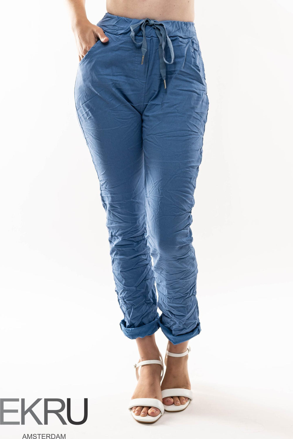Euro Crinkle Travel Pant - Breathable Naturals | Glam & Fame Clothing