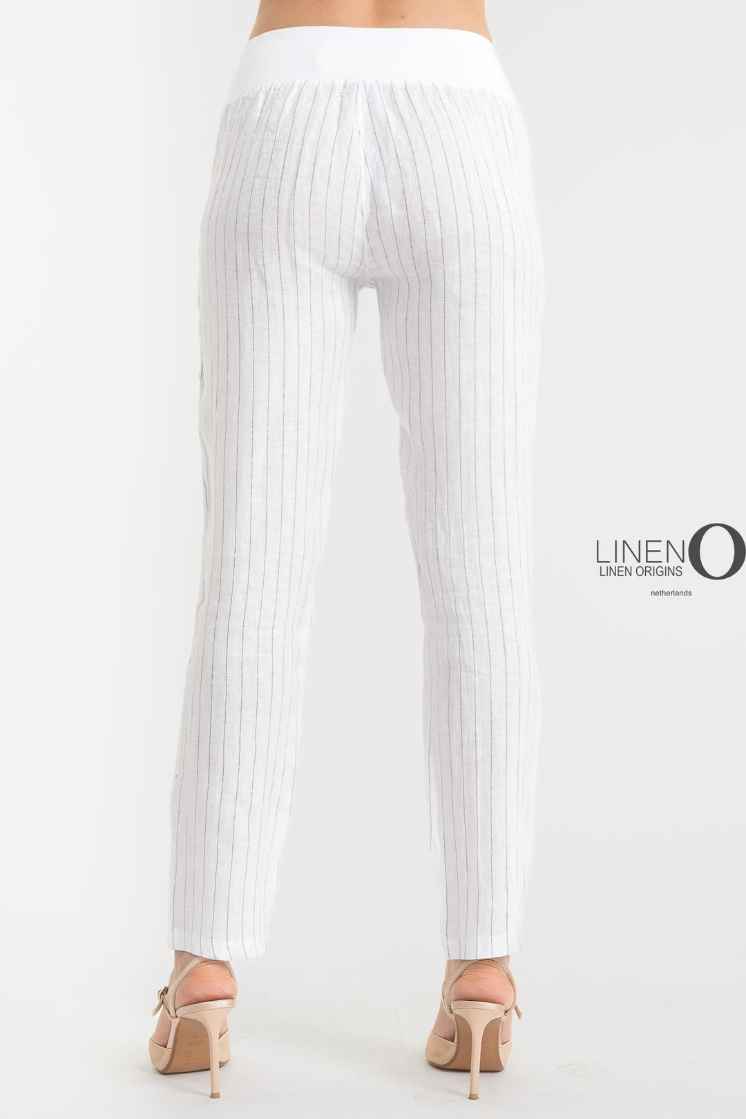 French Linen Slim Pant Pinstripes - Breathable Naturals | Glam & Fame Clothing