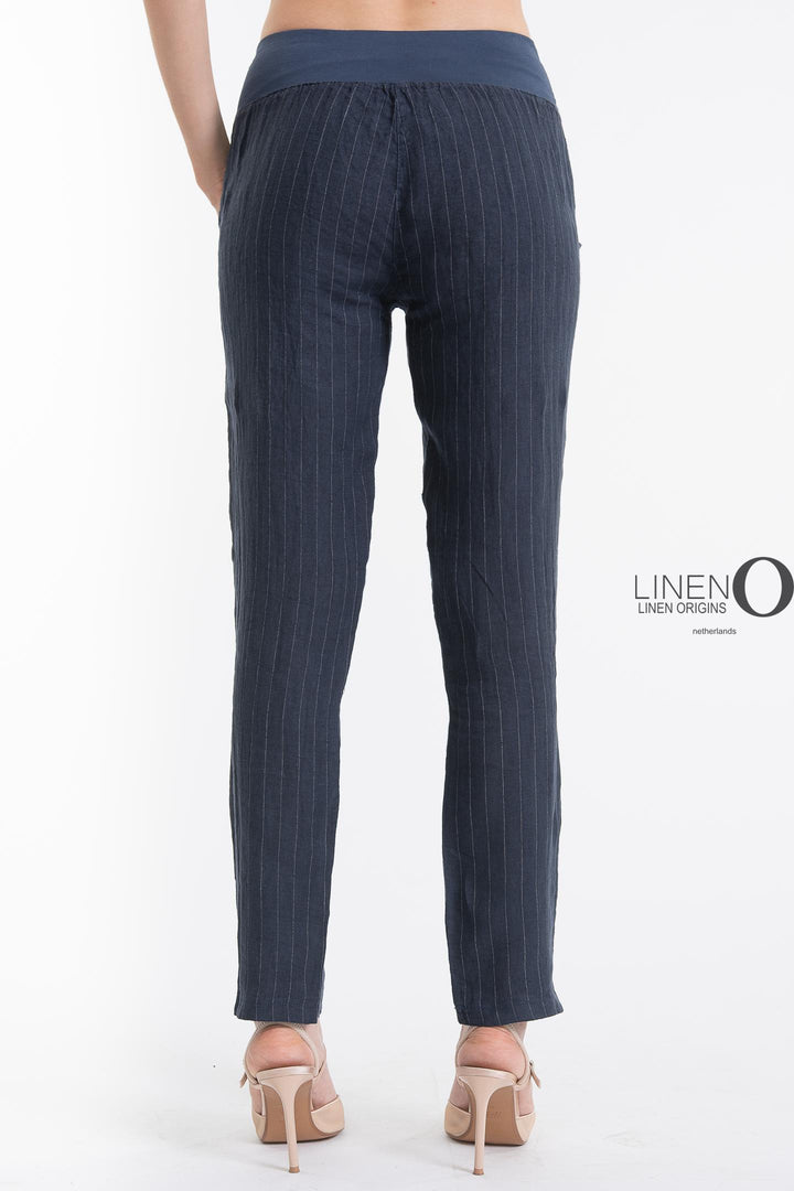 French Linen Slim Pant Pinstripes - Breathable Naturals | Glam & Fame Clothing