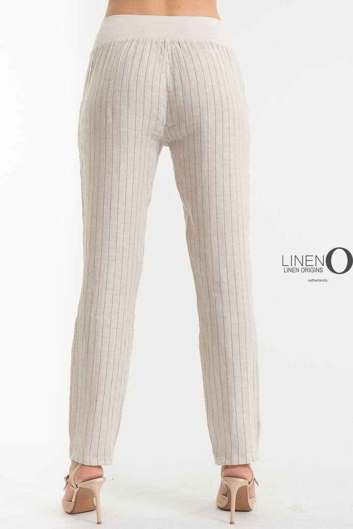 French Linen Slim Pant Pinstripes - Breathable Naturals | Glam & Fame Clothing