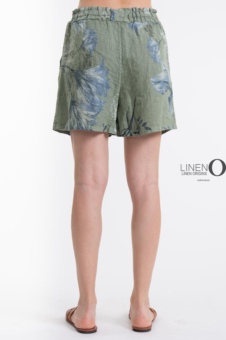 French Linen Shorts Print - Breathable Naturals | Glam & Fame Clothing