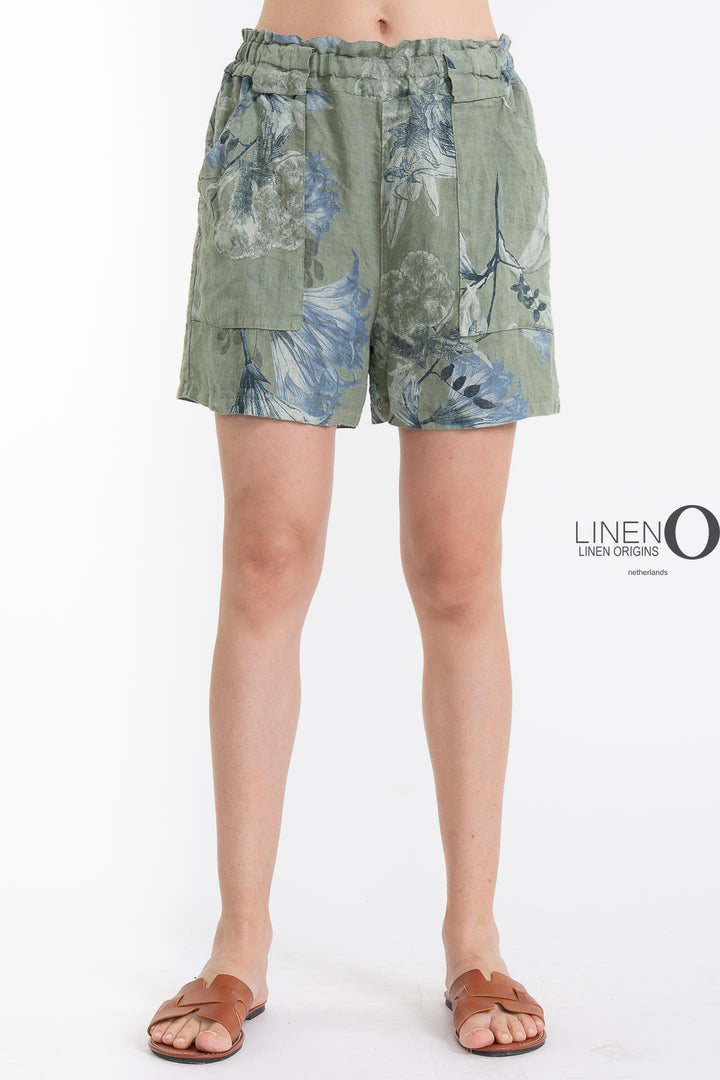 French Linen Shorts Print - Breathable Naturals | Glam & Fame Clothing