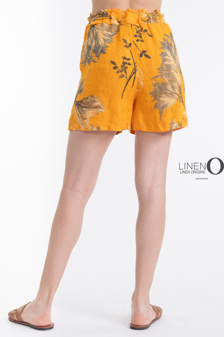 French Linen Shorts Print - Breathable Naturals | Glam & Fame Clothing