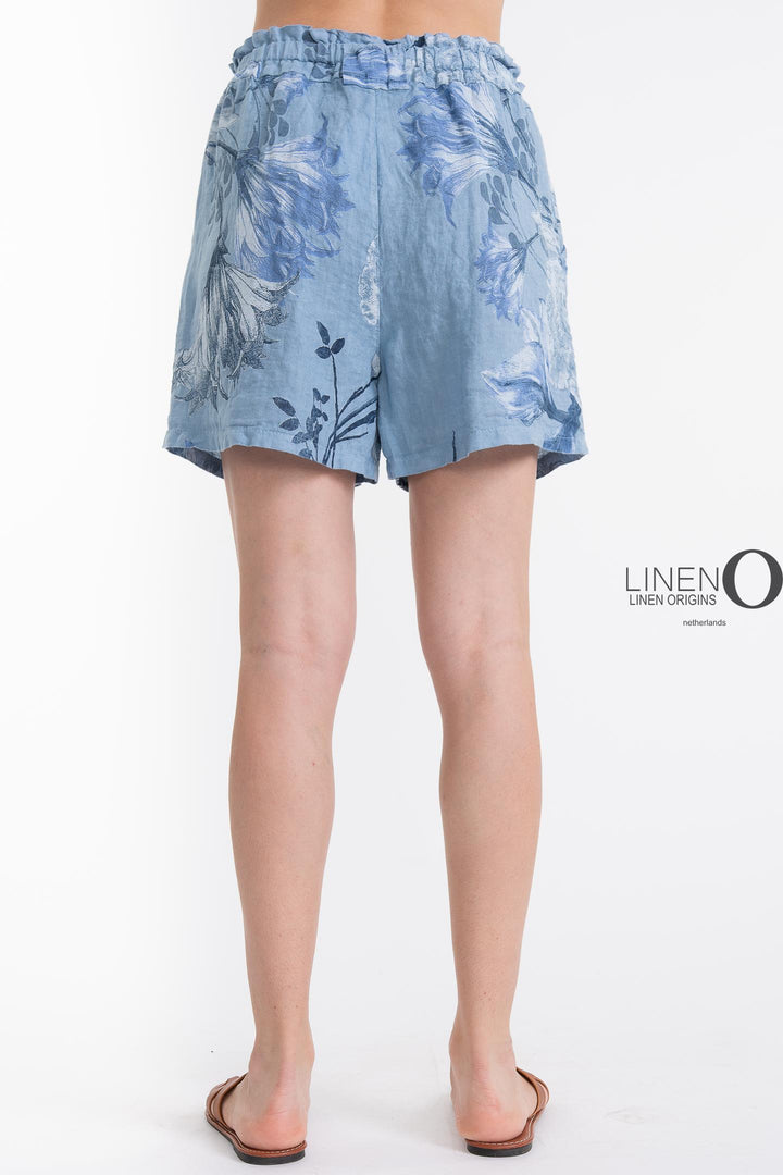 French Linen Shorts Print - Breathable Naturals | Glam & Fame Clothing