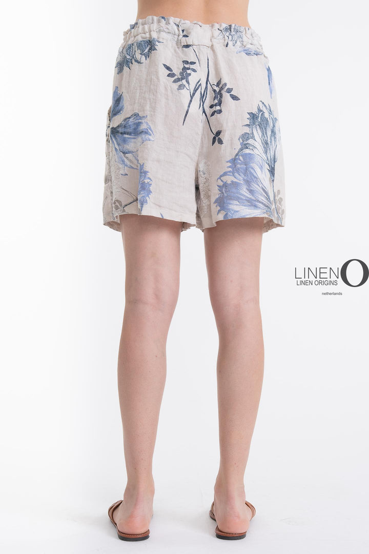 French Linen Shorts Print - Breathable Naturals | Glam & Fame Clothing