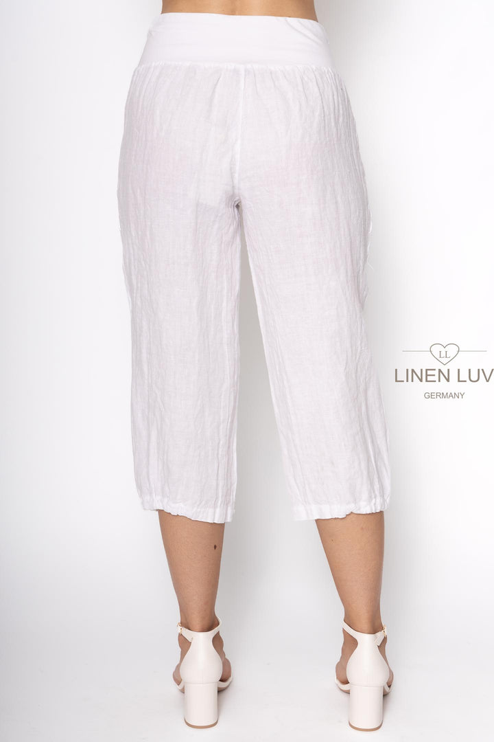 Premium Woven French Linen Capri - Breathable Naturals | Glam & Fame Clothing